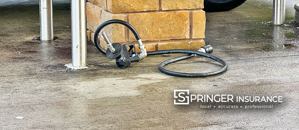 A gas nozzle on the ground