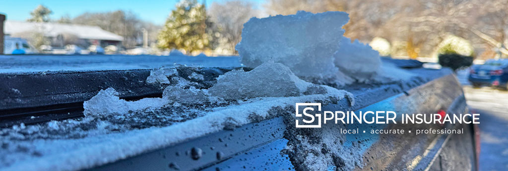 Ice on the back of a truck